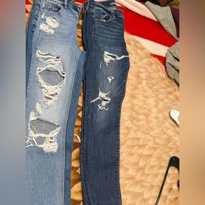 Distressed Blue Jeans